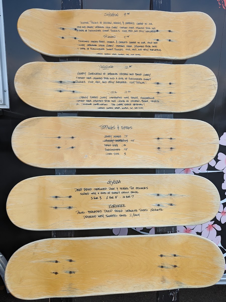 Samurai Kitchen menu board