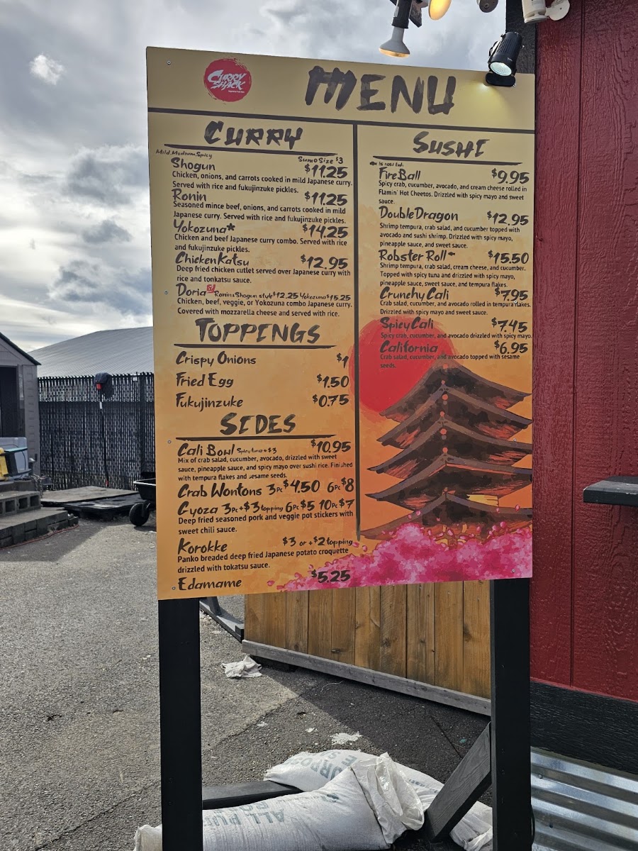 Samurai Kitchen menu board