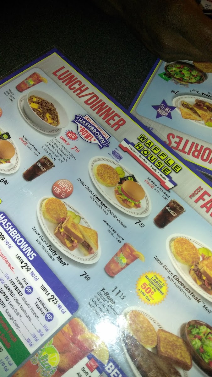 Waffle House menu board