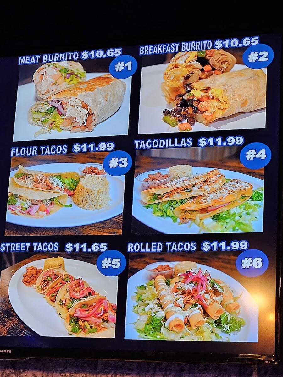 Taqueria Los Gordos menu board