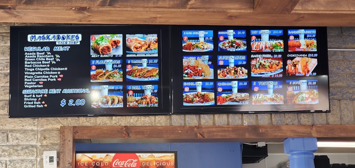 Taqueria Los Gordos menu board