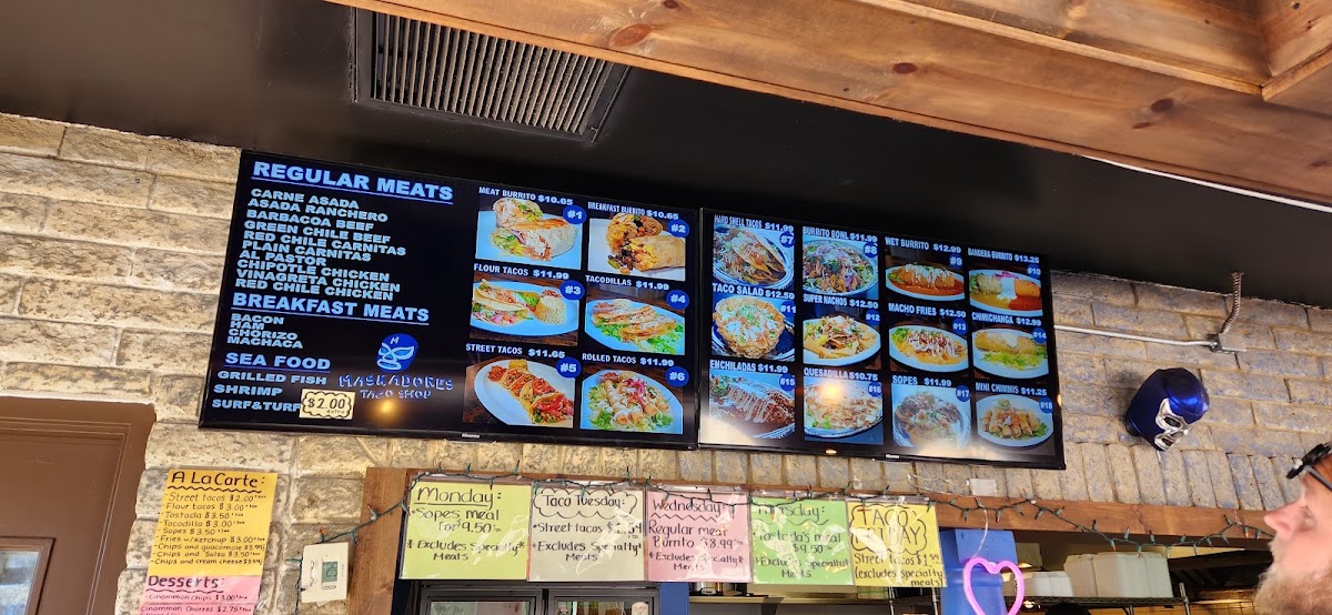 Taqueria Los Gordos menu board