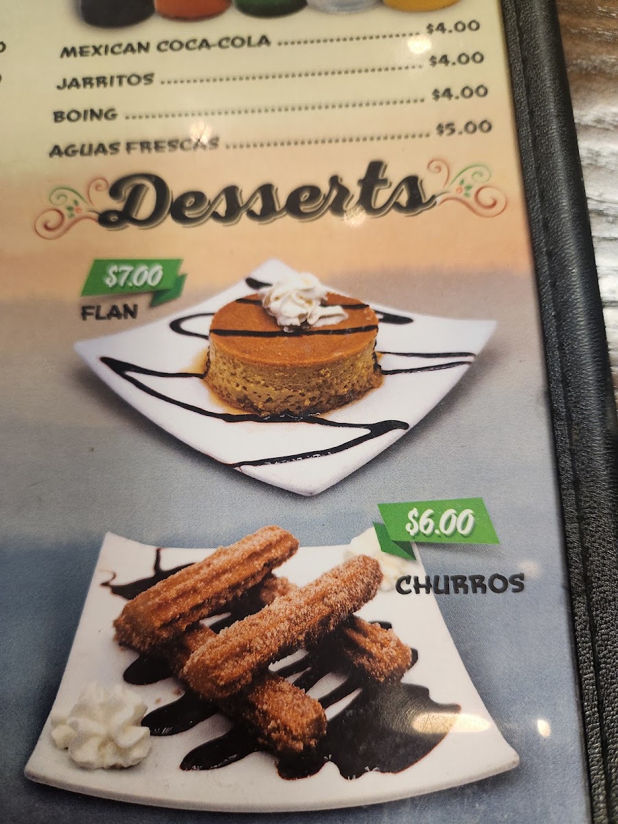 Los Volcanes Mexican Restaurant menu board