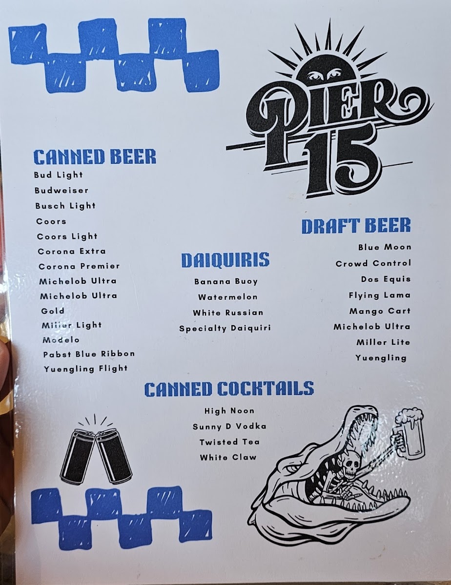 Pier15 menu board