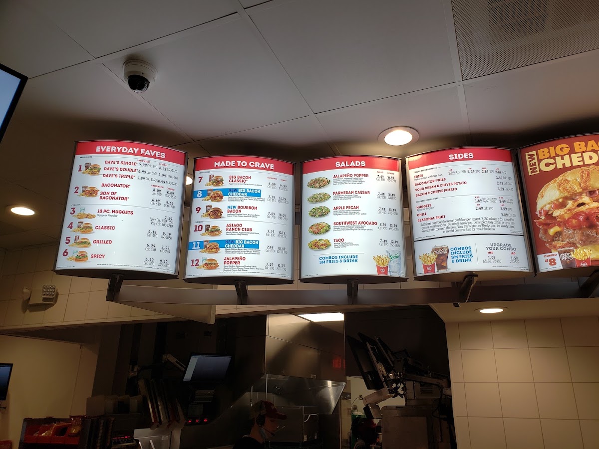Wendy's menu board