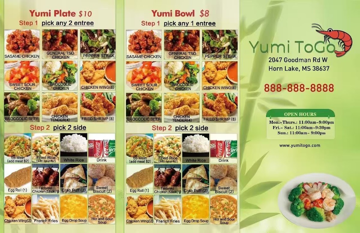 yumi togo menu board