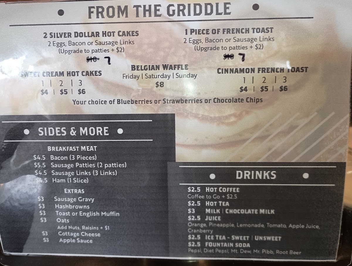 The Fox Den menu board