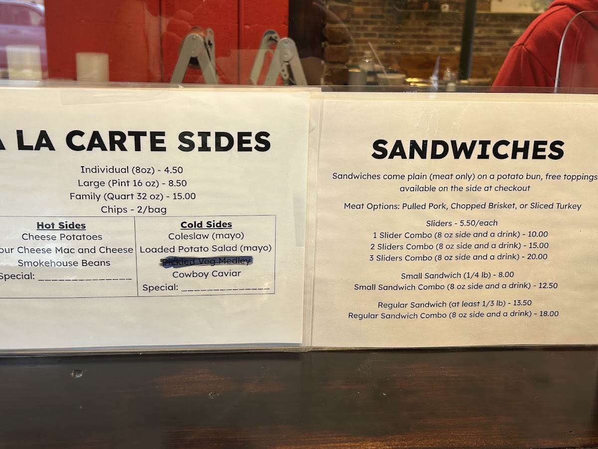 Russell Barbecue menu board