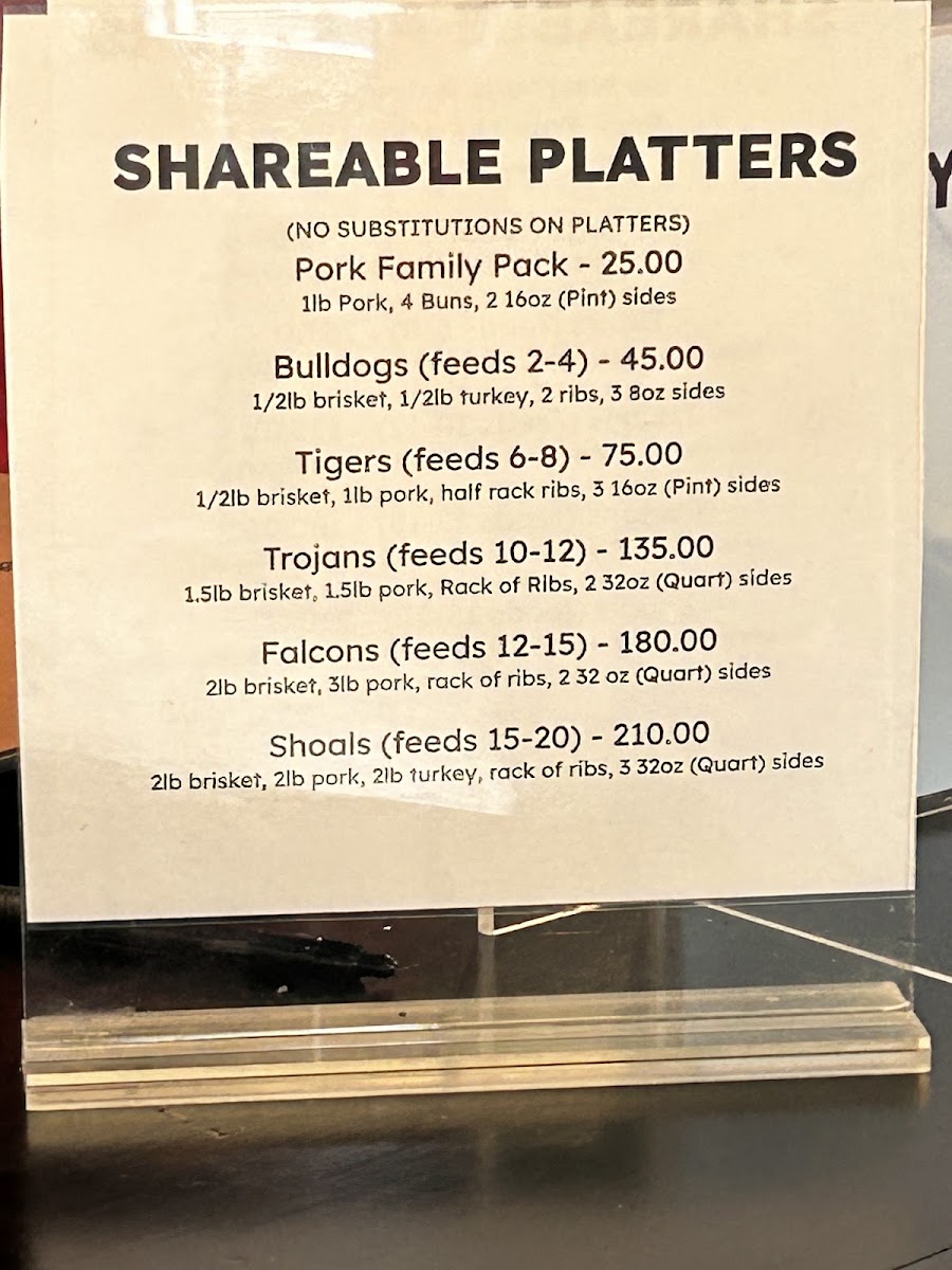 Russell Barbecue menu board
