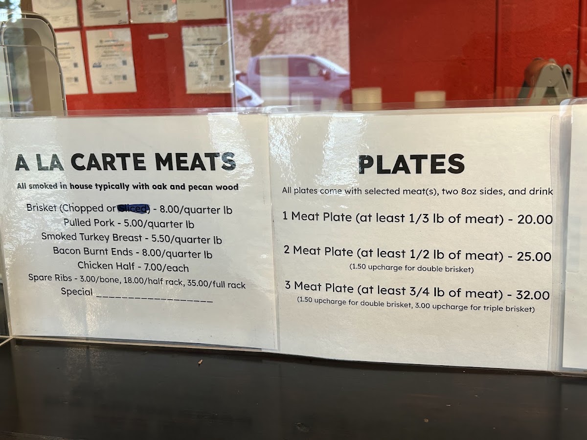 Russell Barbecue menu board