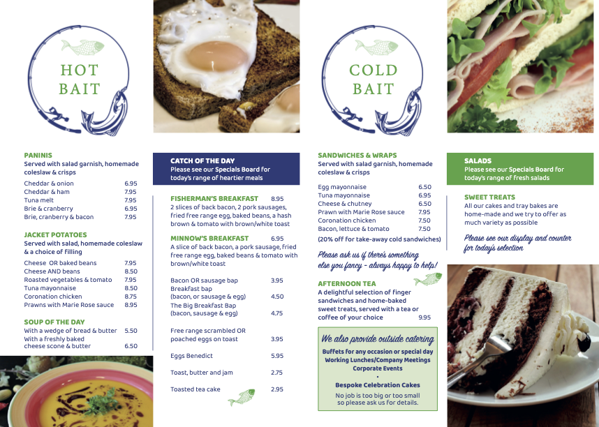 Parklands cafe menu board