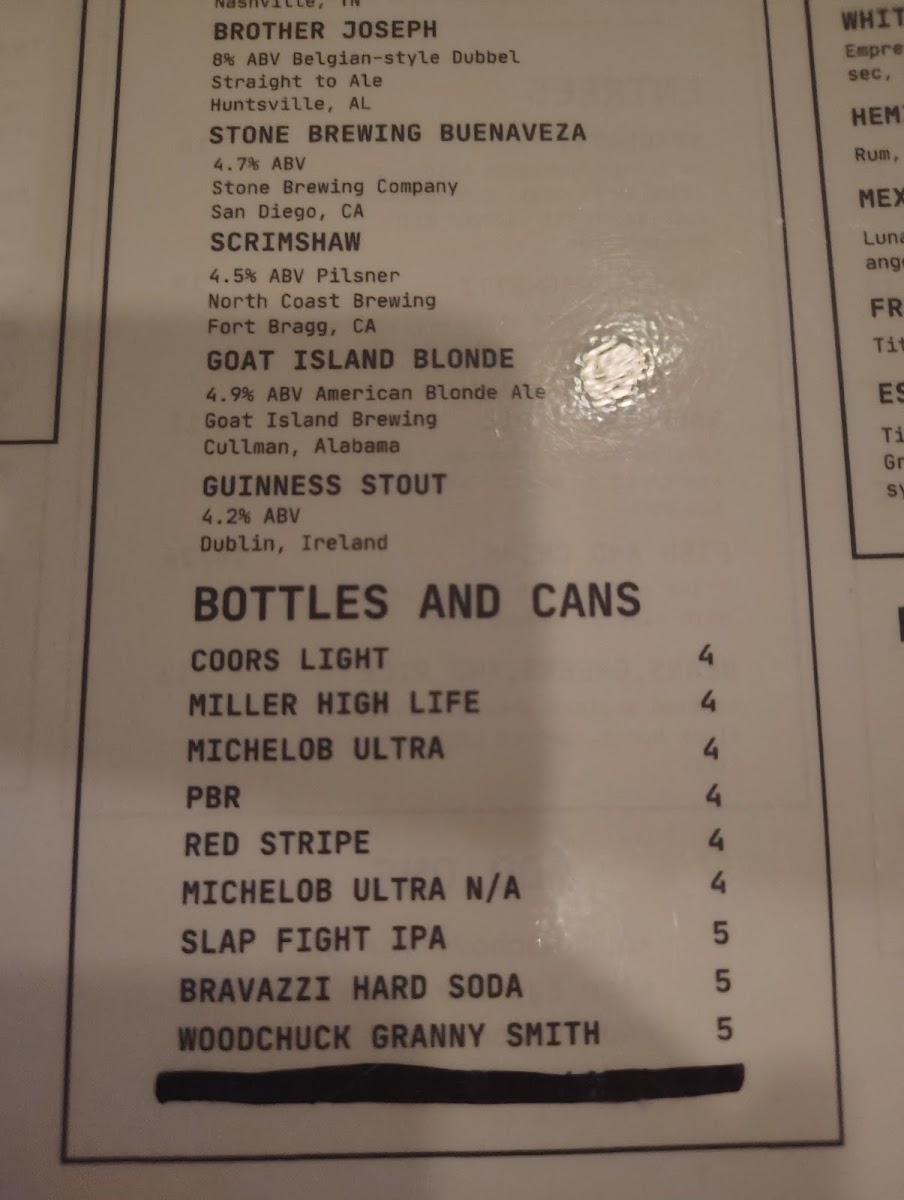 Sheffield Public House menu board
