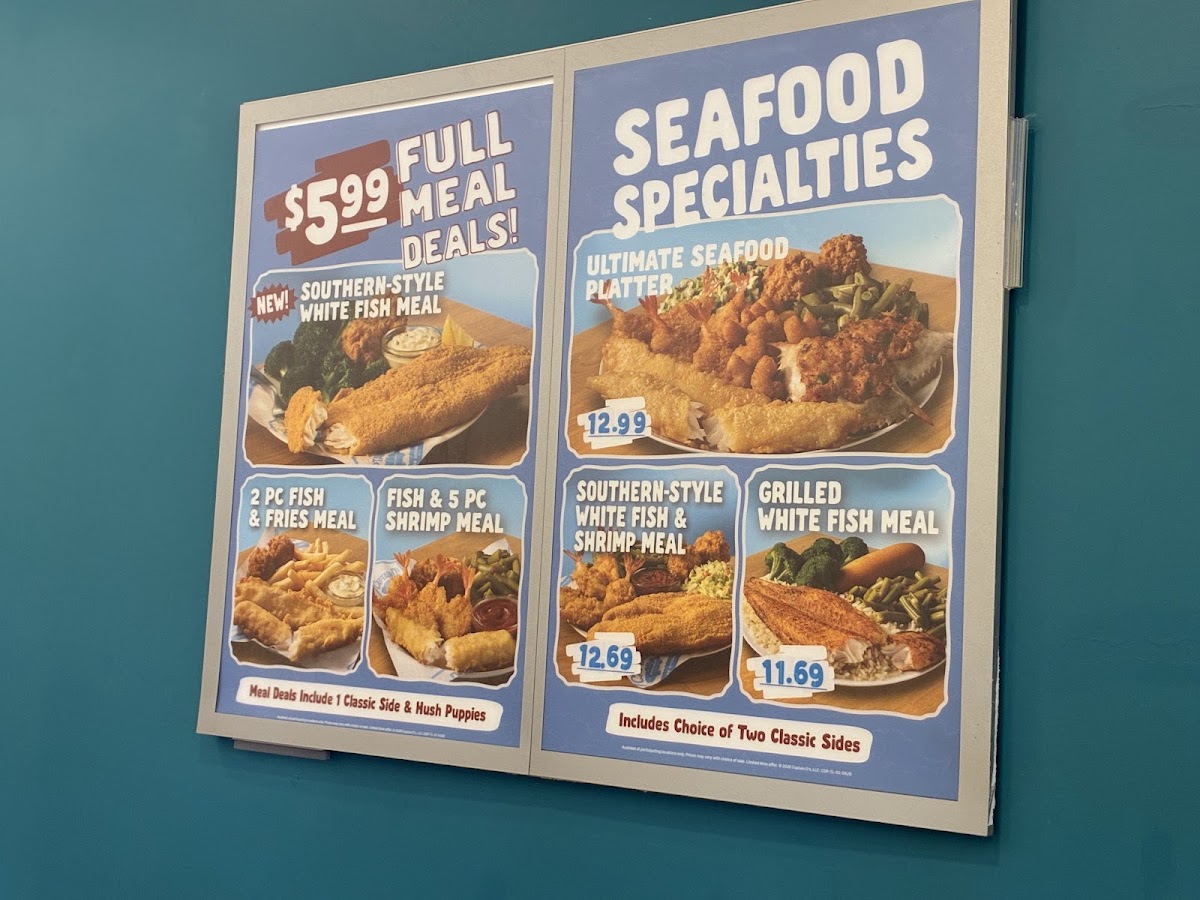 Captain D's menu board