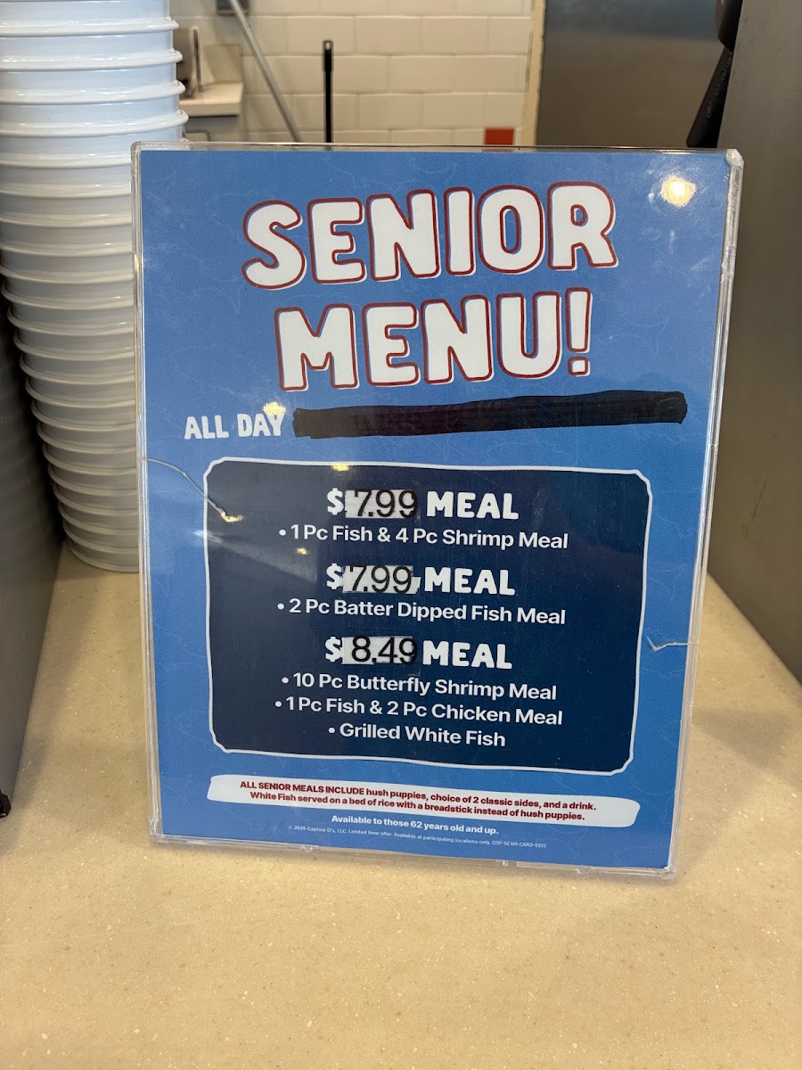 Captain D's menu board