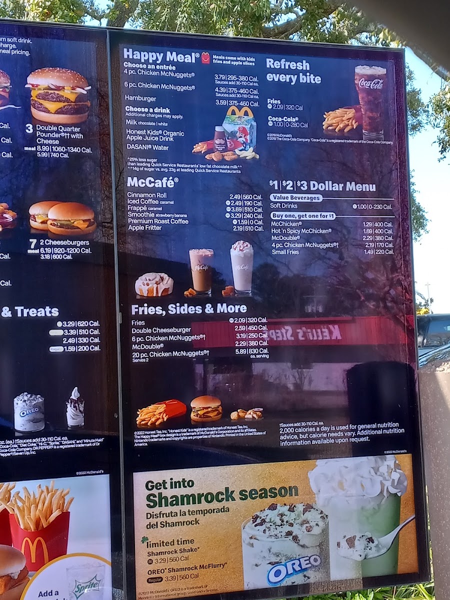 McDonald's menu board