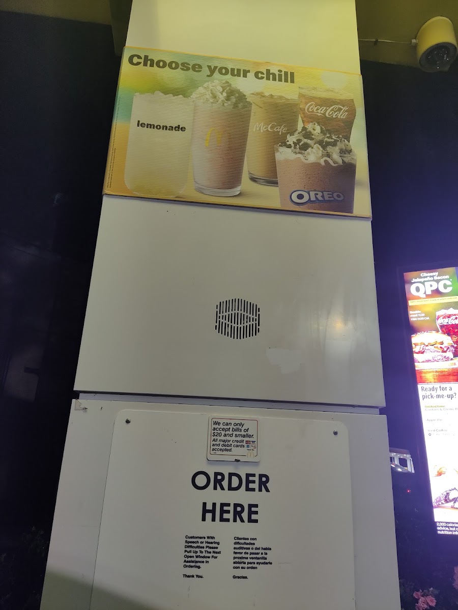 McDonald's menu board