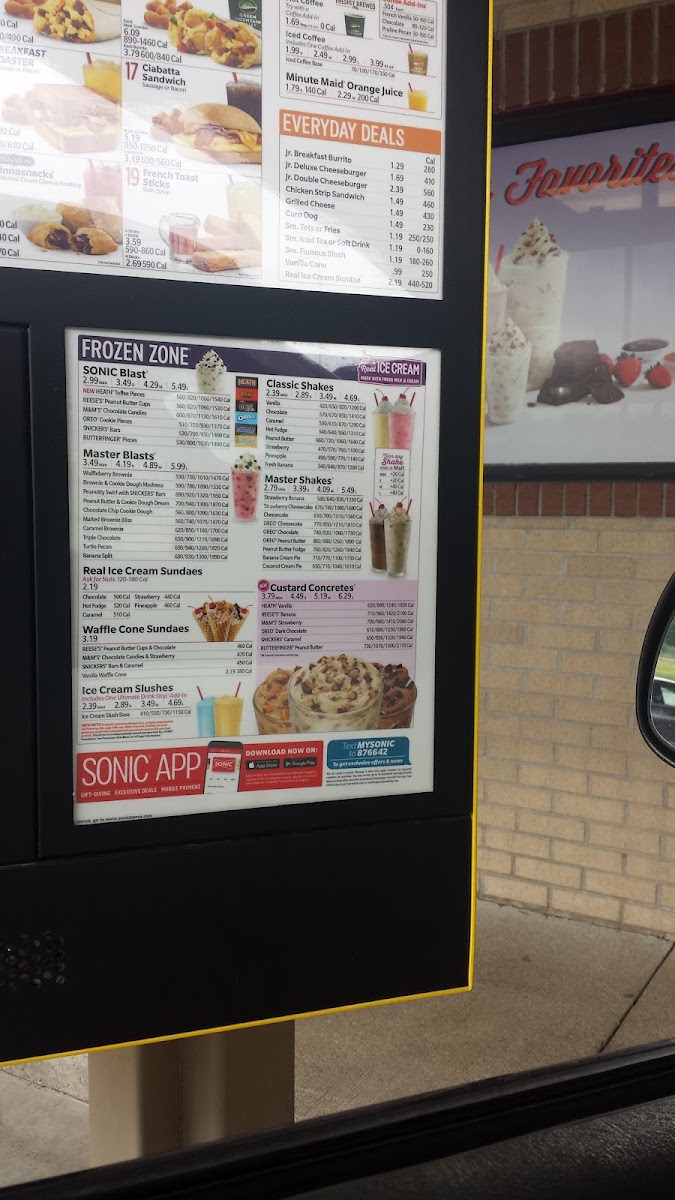 Sonic Drive-In menu board