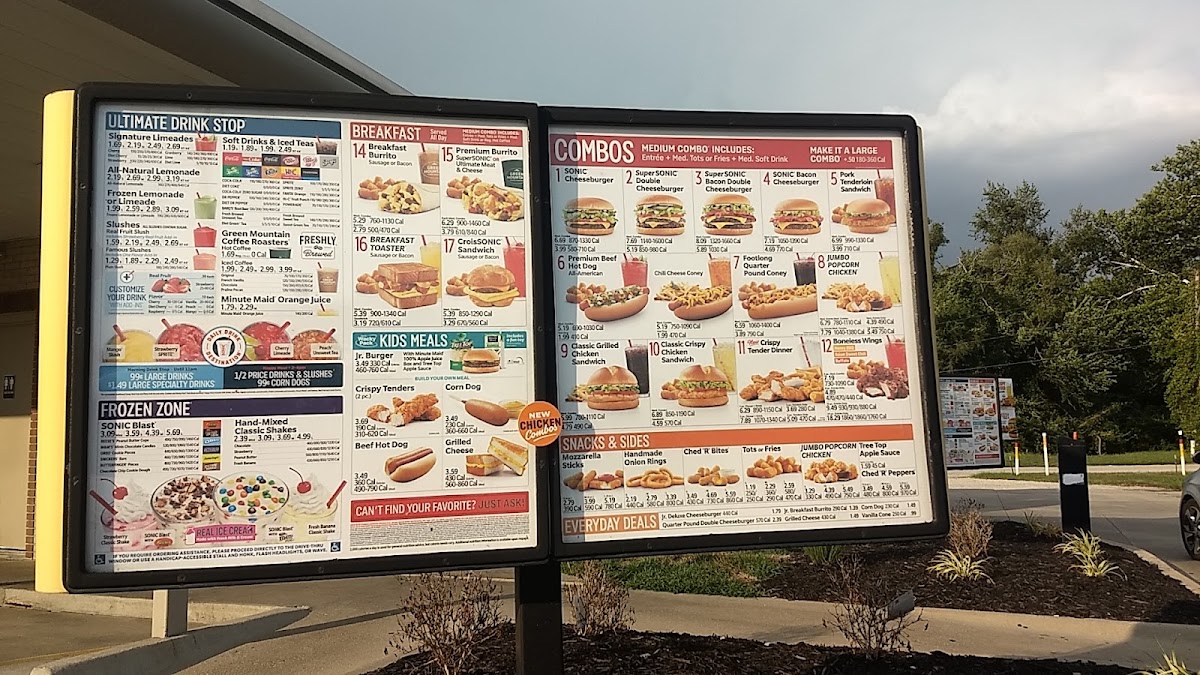 Sonic Drive-In menu board