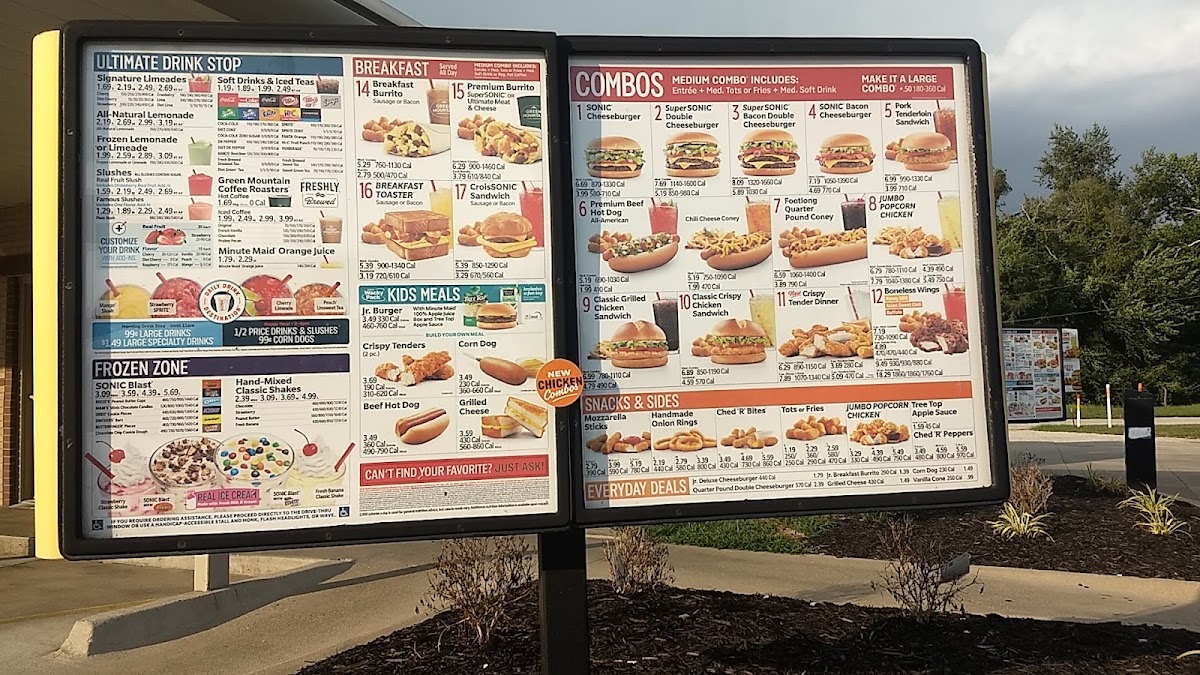 Sonic Drive-In menu board