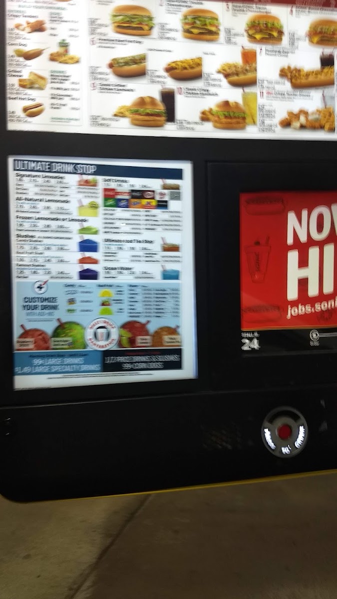 Sonic Drive-In menu board