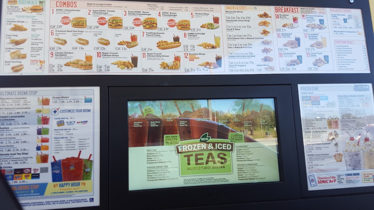 Sonic Drive-In menu board