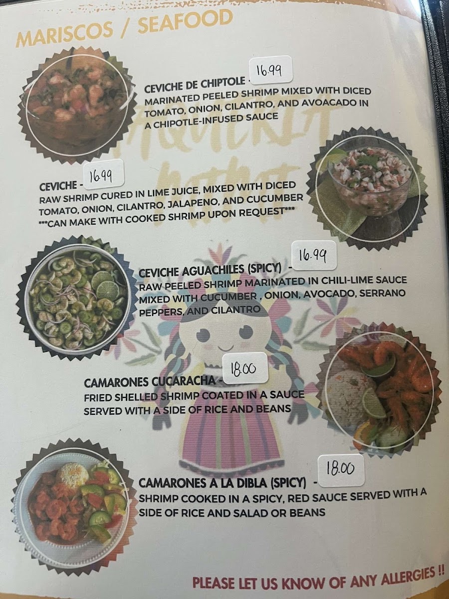 Taqueria Mimi menu board