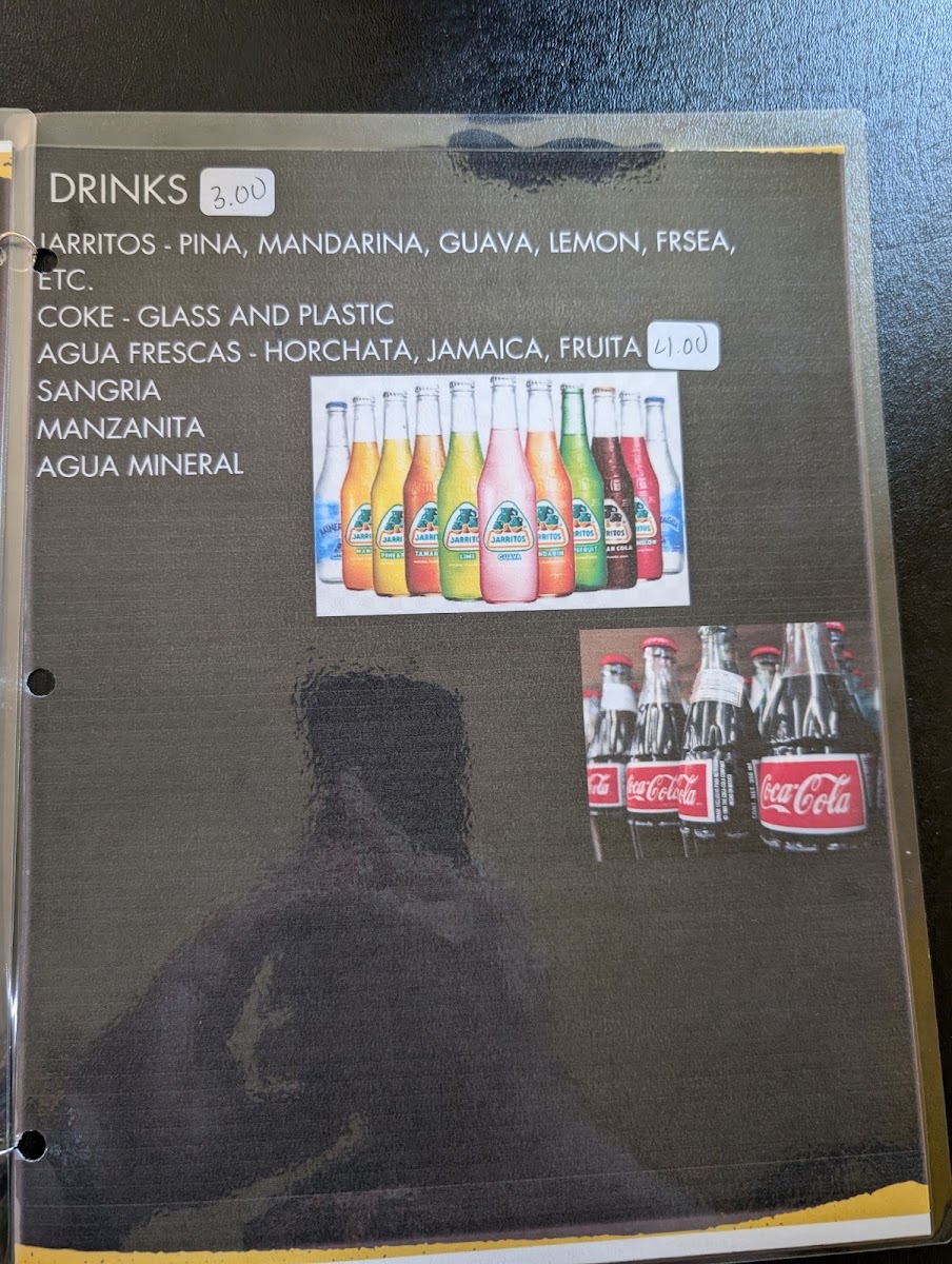 Taqueria Mimi menu board