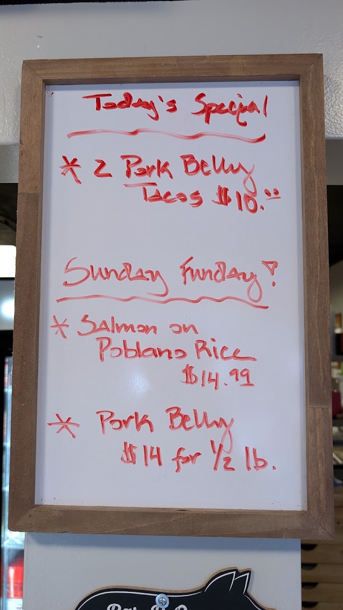 Barrel Boys BBQ menu board
