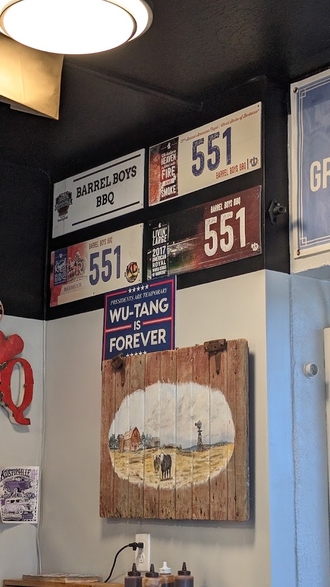 Barrel Boys BBQ menu board