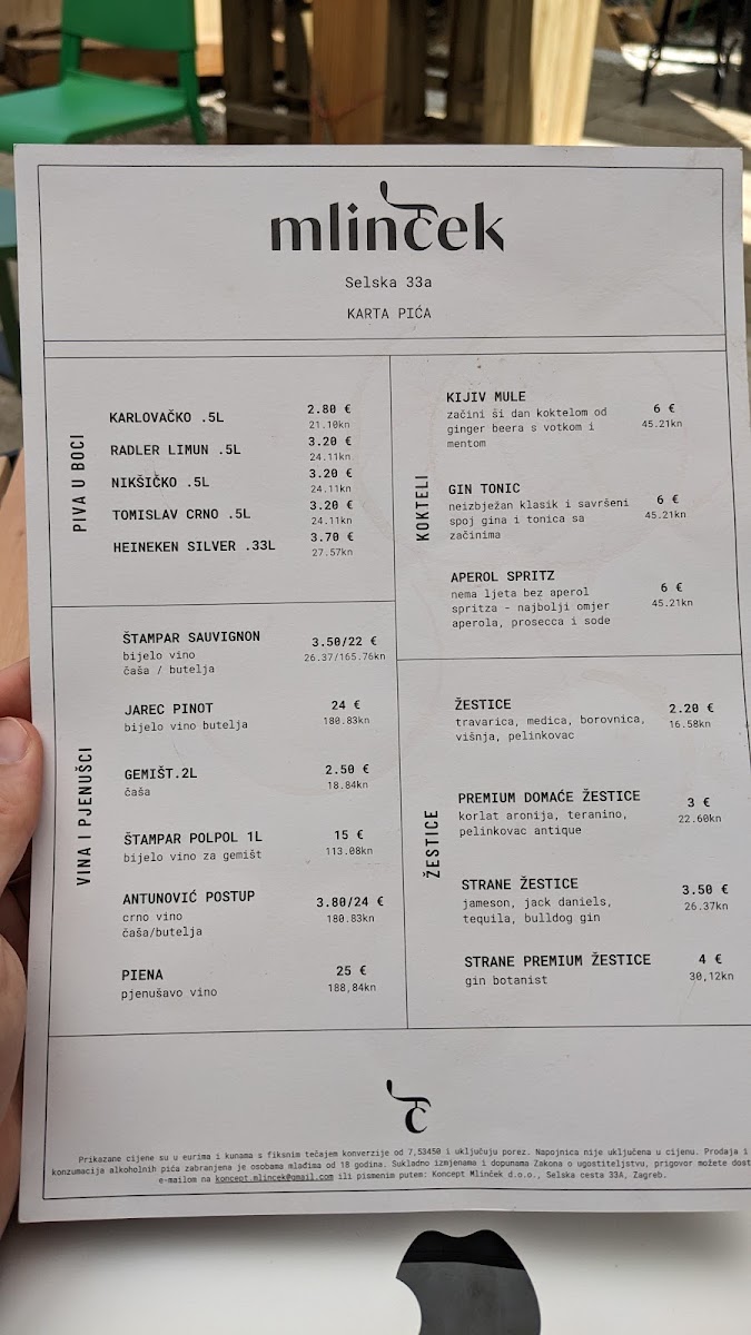 Koncept Mlinček menu board