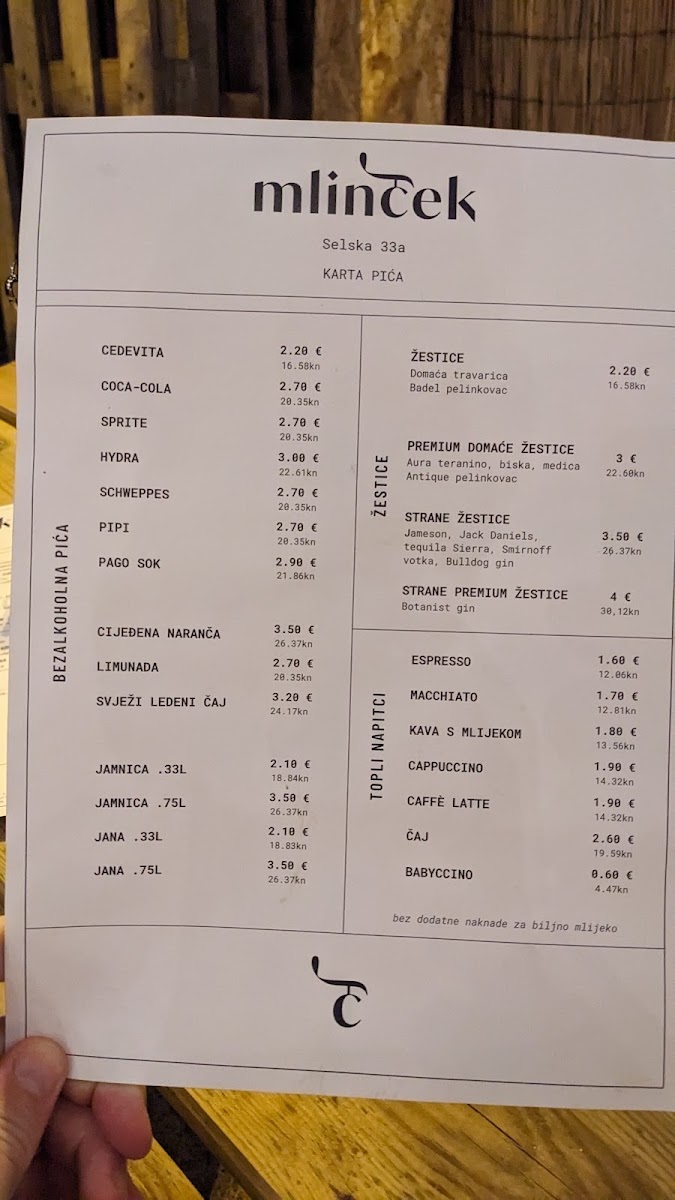 Koncept Mlinček menu board