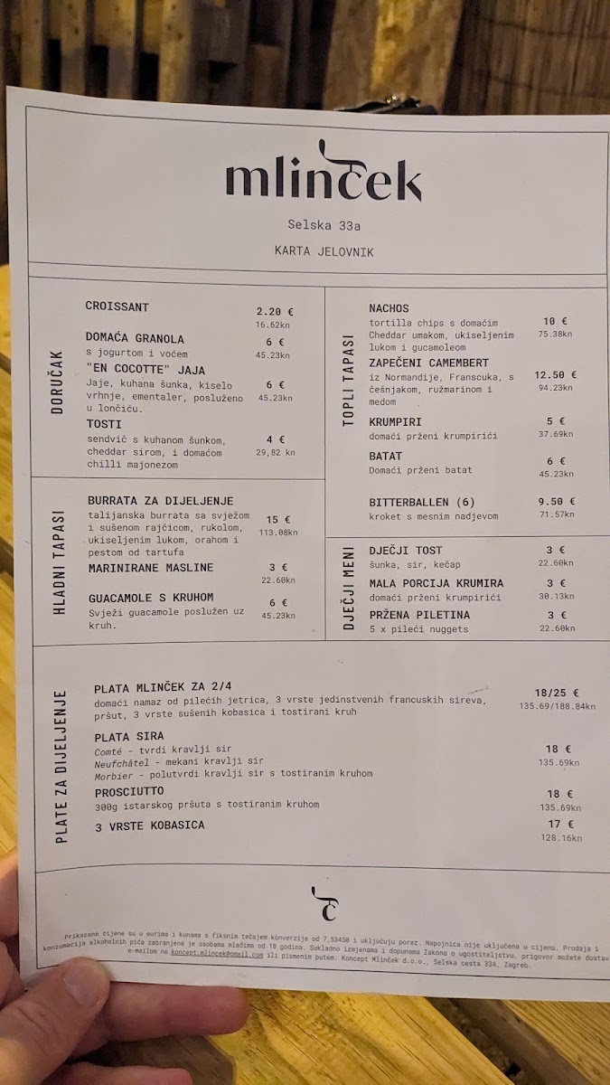 Koncept Mlinček menu board