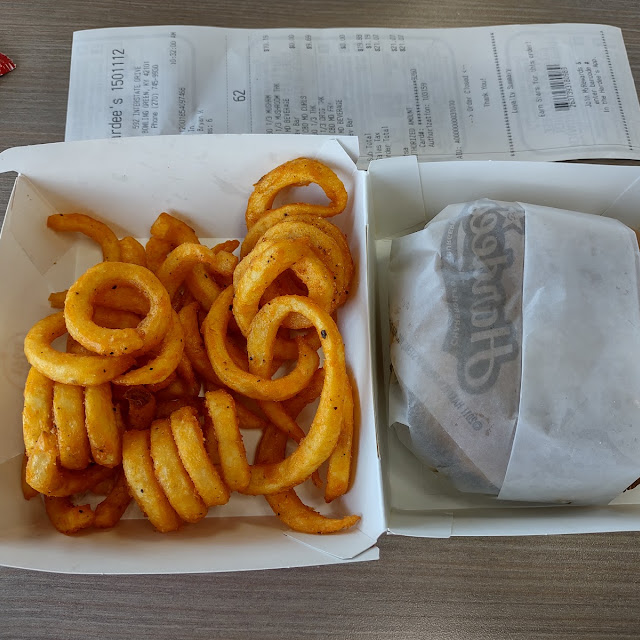 Mushroom Swiss Burger with Onion Rings