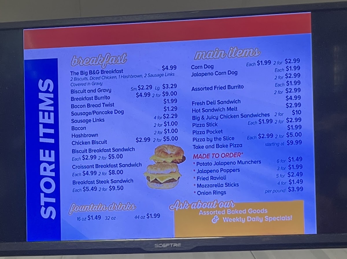 Coopers Express Fried Chicken & Drive Thru menu board