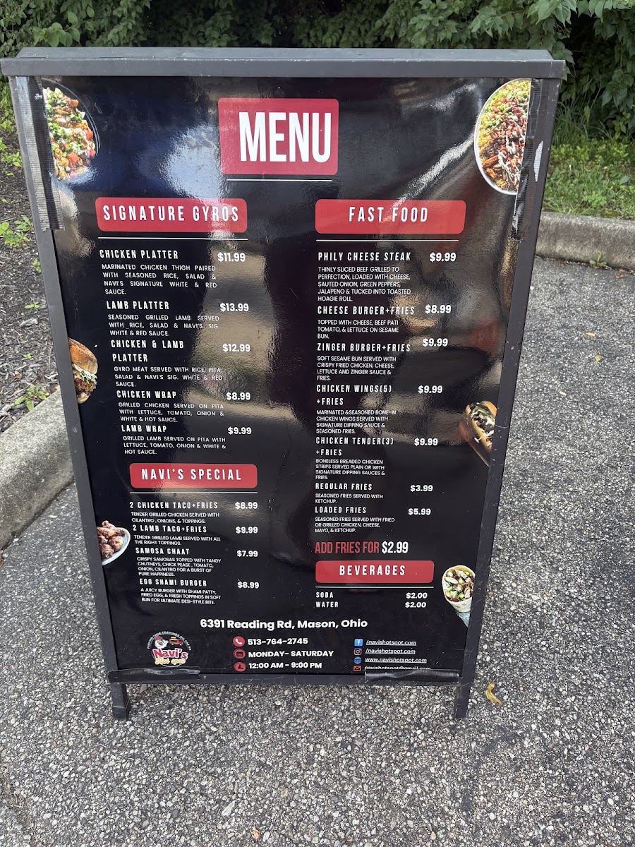 Navishotspot menu board