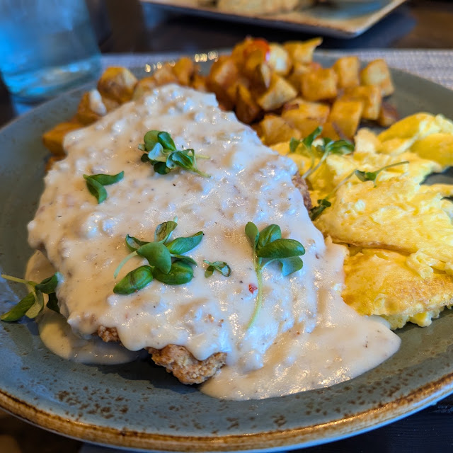 Chicken Fried Steak with Biscuits and Gravy