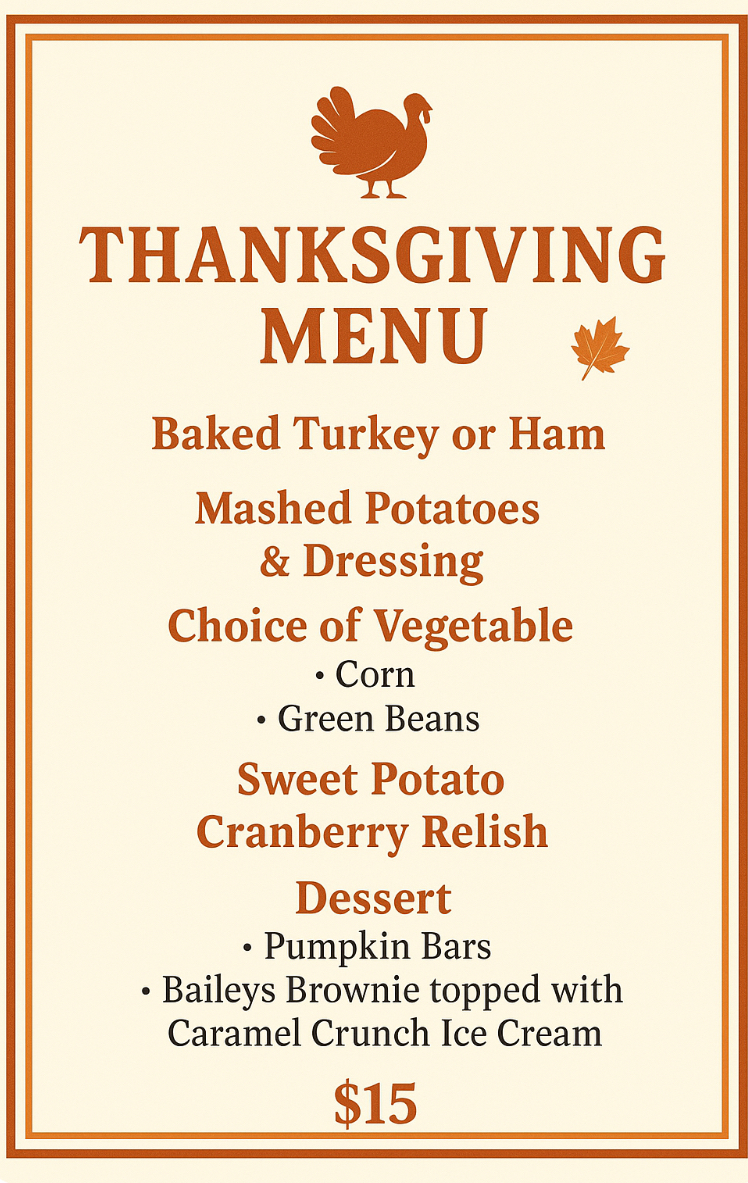 Bridget's Public House - Irish Pub menu board