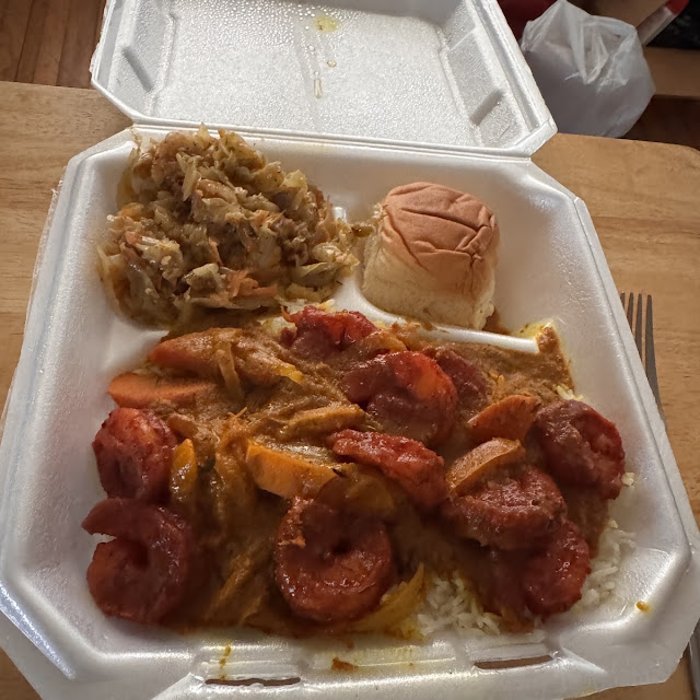 Curry Shrimp with Rice and Cabbage