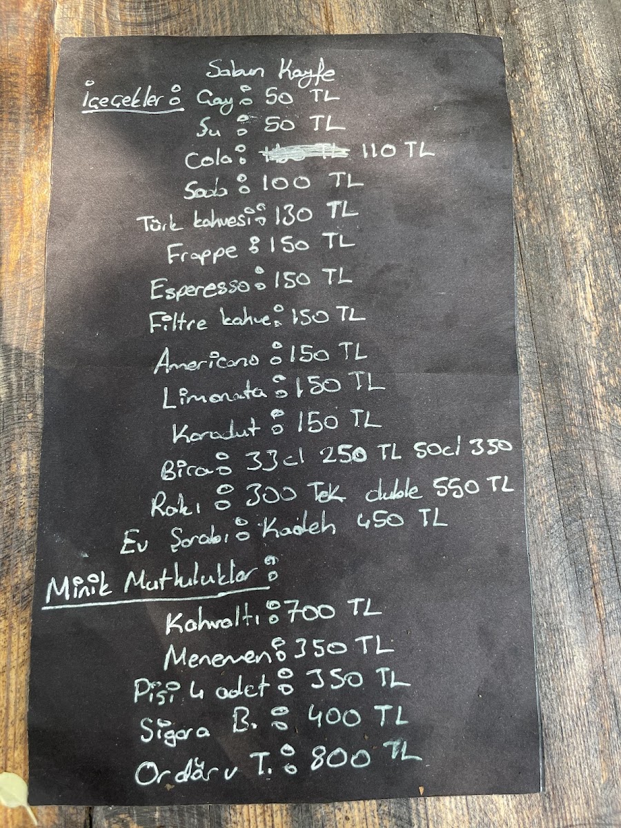 Mavras Restaurant menu board