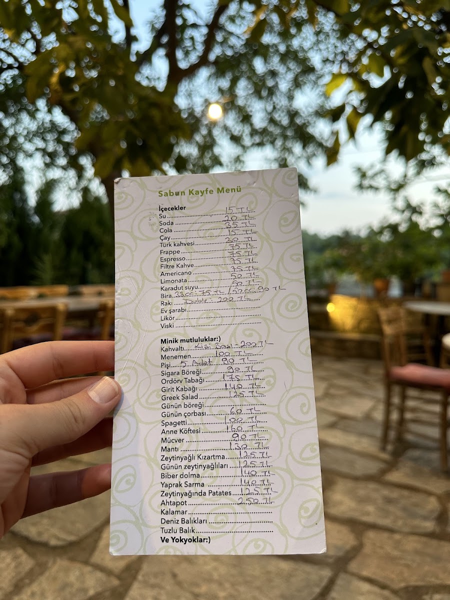 Mavras Restaurant menu board