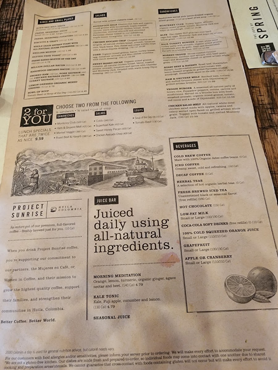 First Watch menu board