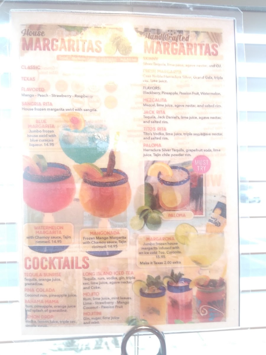 Fiesta Cantina Authentic Mexican Food menu board