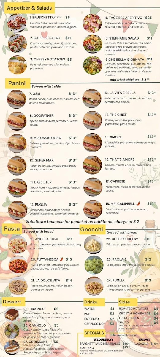 G&G Pronto menu board
