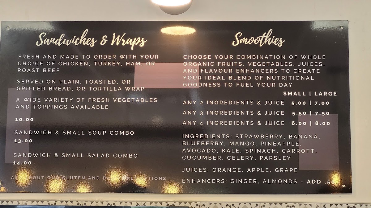 Halisi Café menu board