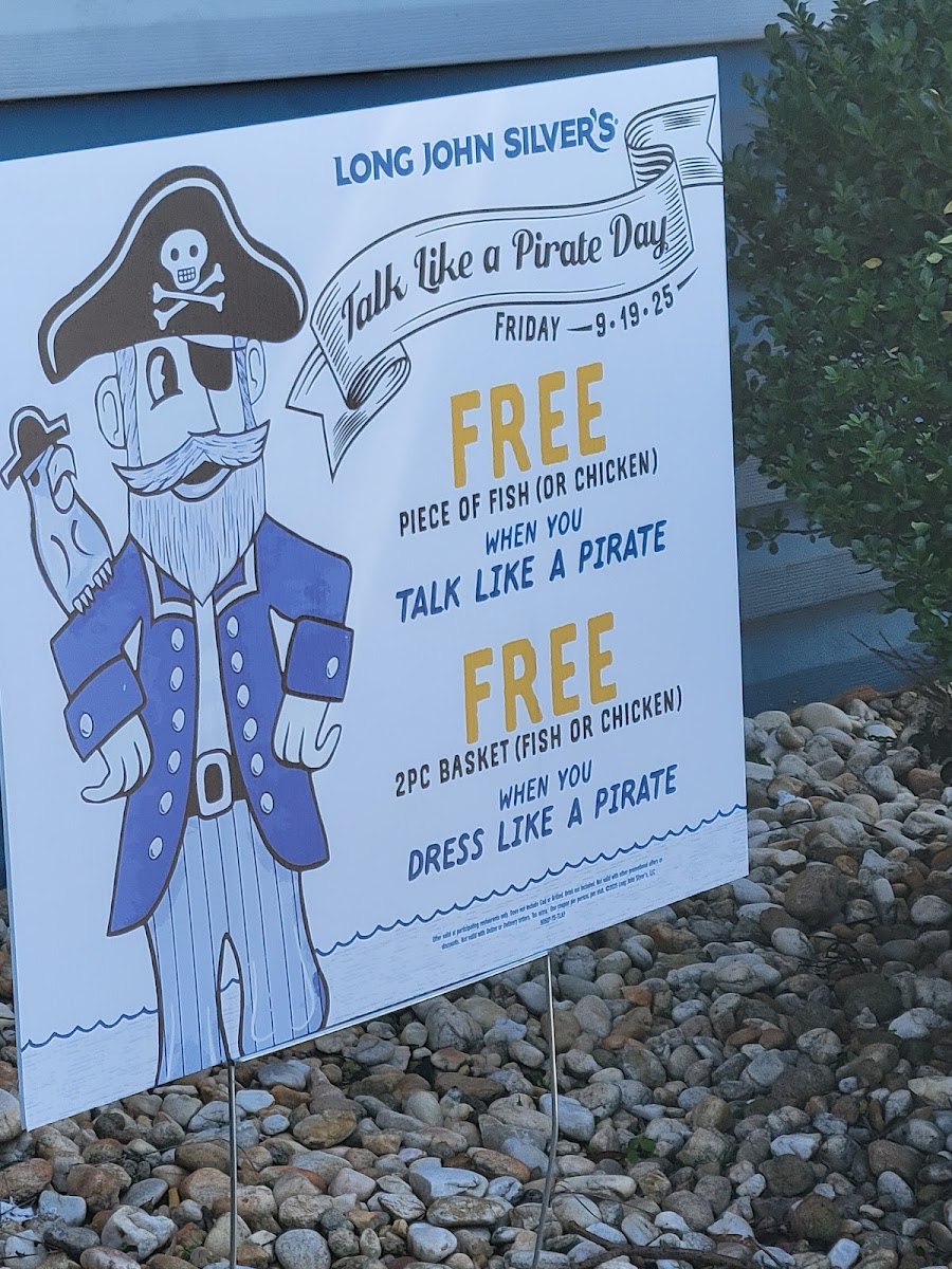 Long John Silver's menu board