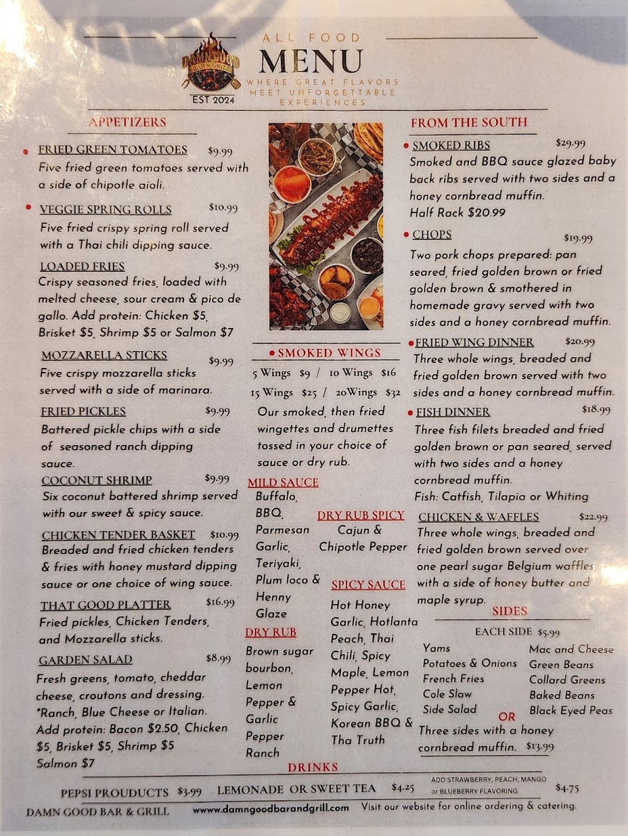 TASTE THE TWIST BAR & GRILL menu board