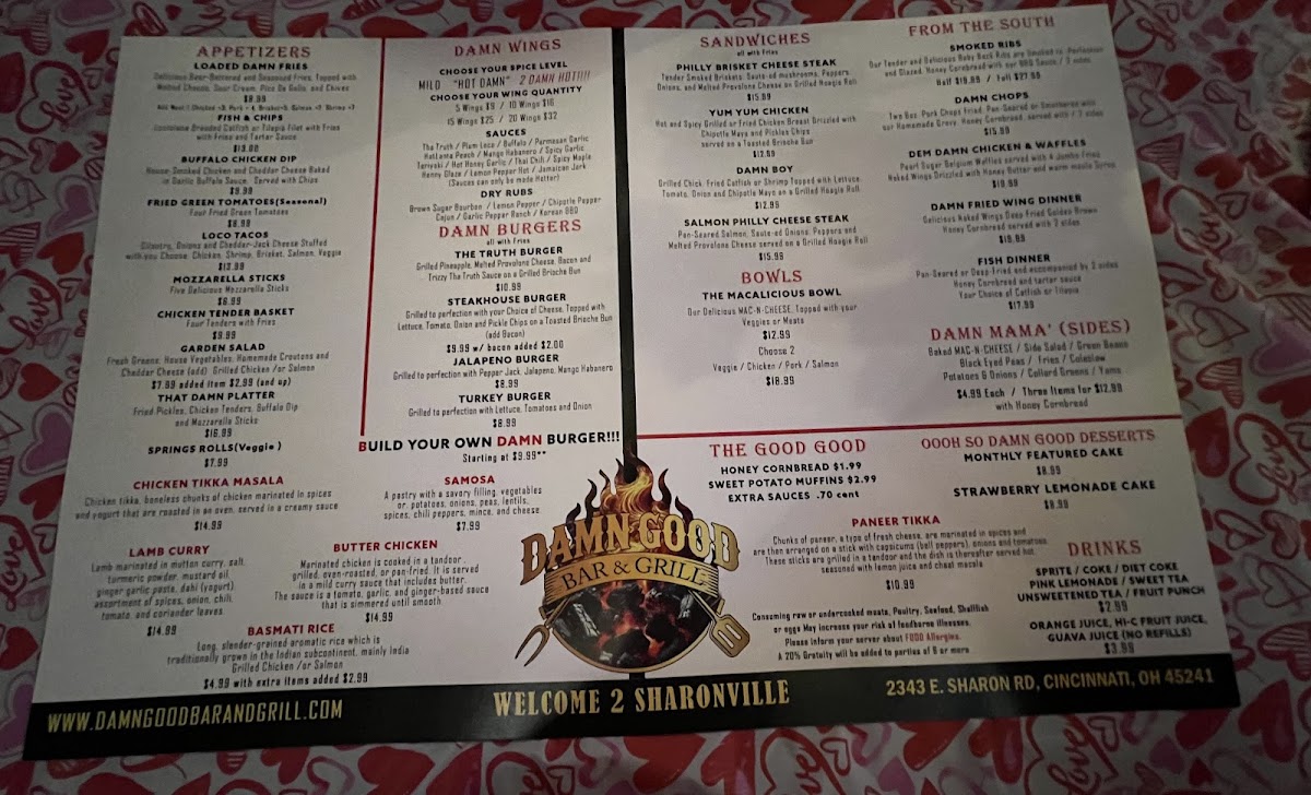 TASTE THE TWIST BAR & GRILL menu board