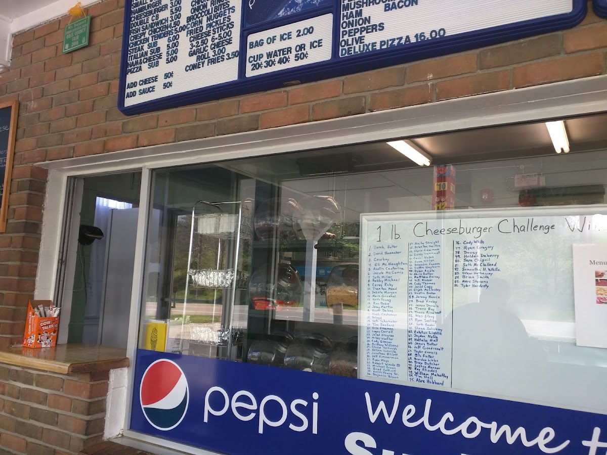Susie Q's Dairy Bar. menu board