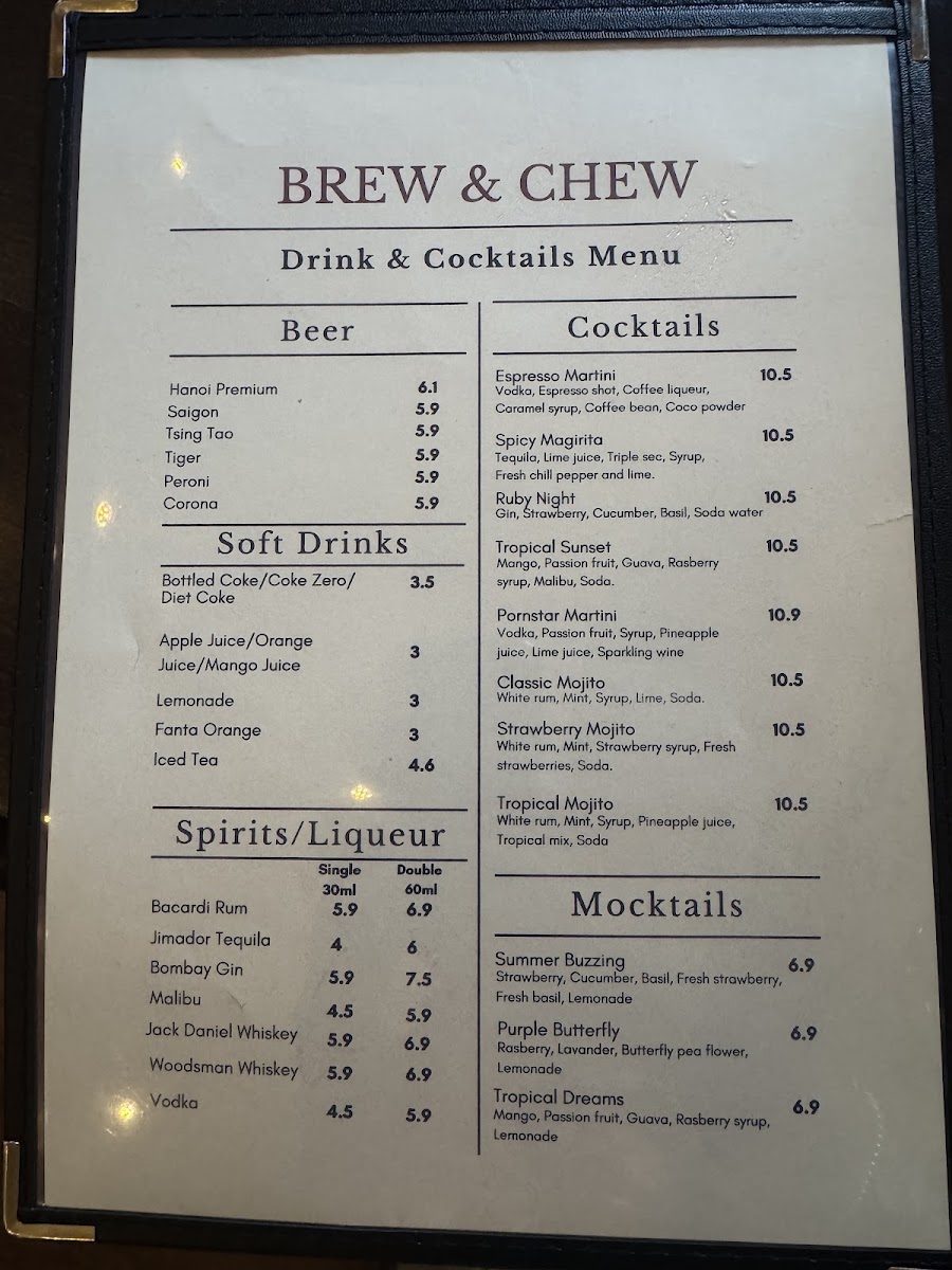 Enchanted Cafe & Bar menu board