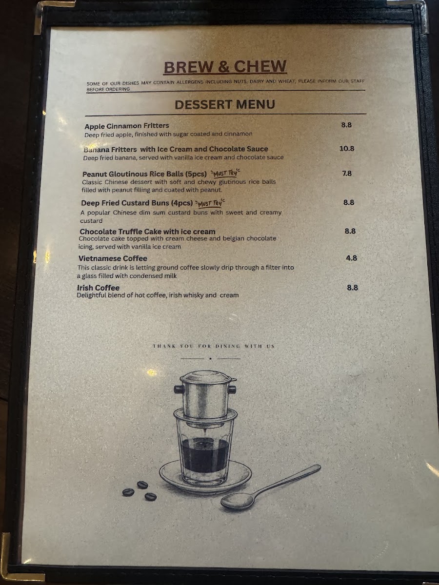 Enchanted Cafe & Bar menu board